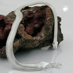 6x2mm flache Schlangenkette Halskette Collier glänzend aus 925 Silber 41cm