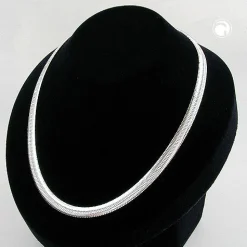 6x2mm Schlangenkette Kette Halskette Collier, flach, 925 Silber, 50cm