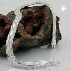6x2mm Schlangenkette Kette Halskette Collier, flach, 925 Silber, 50cm
