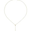 Y-Kette Collier mit Diamant Brillant 0,10 Ct W/SI 750 Gold Gelbgold 45cm Damen
