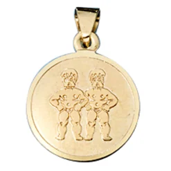 Zwilling Zwillinge Sternzeichen Anhänger 333 Gold rund Halsschmuck Unisex